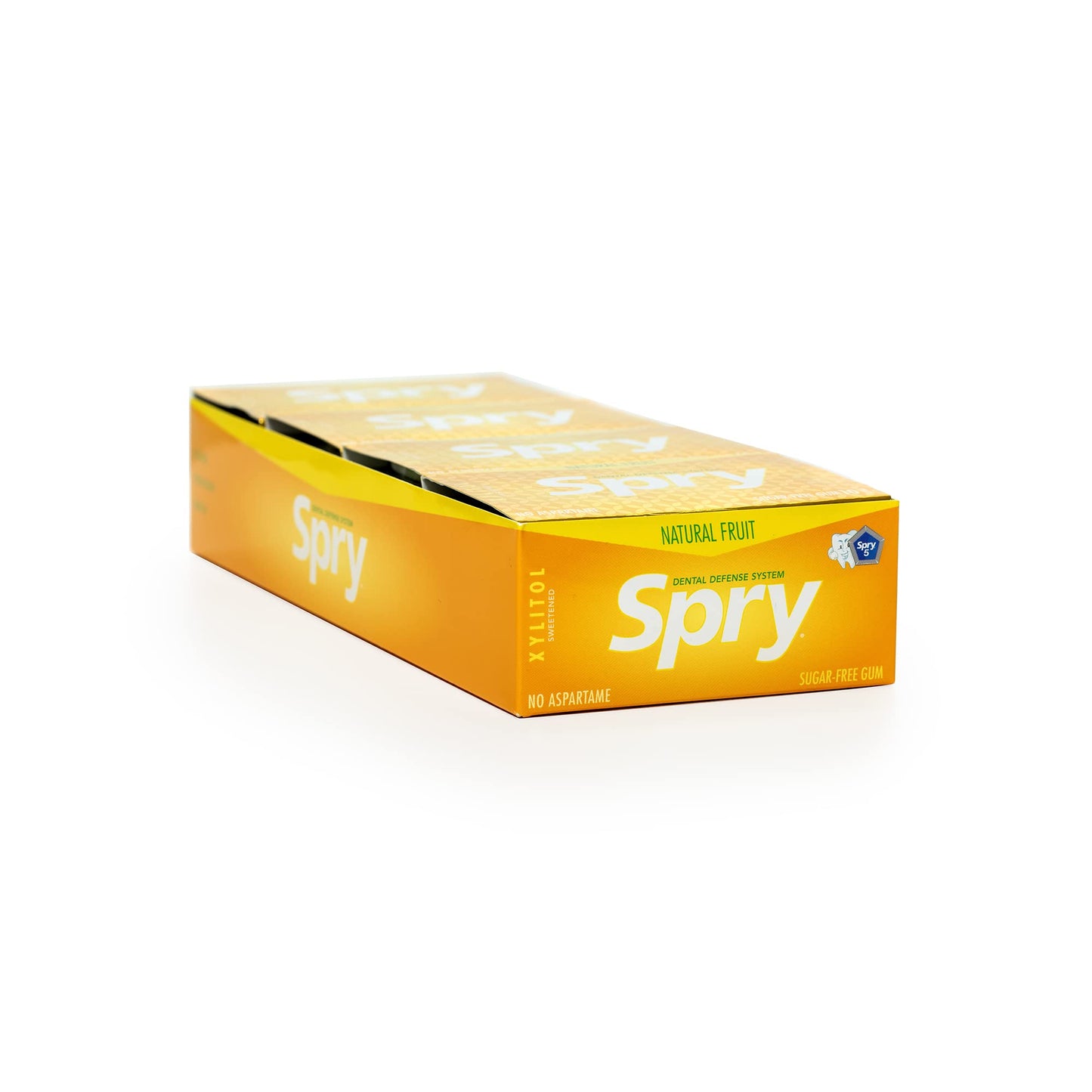 Spry Fresh Natural Xylitol Chewing Gum Dental Defense System - Aspartame-Free, Sugar-Free, Non-GMO, Gluten-Free (Fresh Fruit, 10