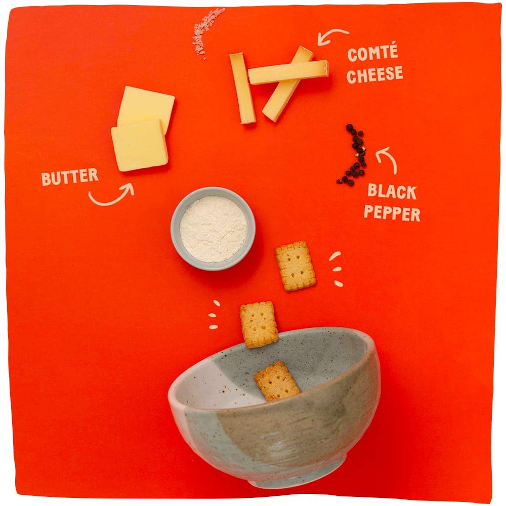 Michel Et Augustin Cheese Crackers, Comt   Cheese Biscuits With Black Pepper, Crispy Gourmet Snacks, Savory Snacks Party Cracker