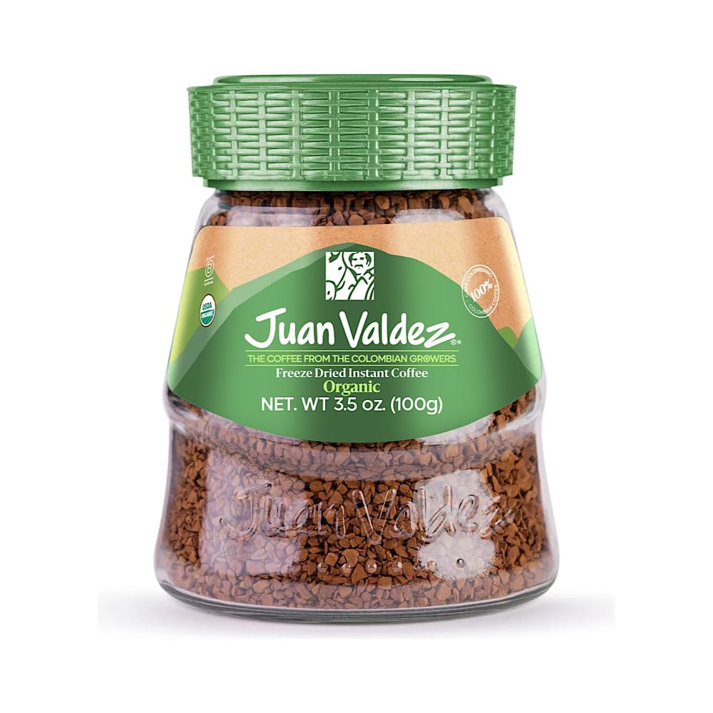 Juan Valdez Organic Freeze Dried Coffee, Classic Flavor, 3.5 OZ, 100% Colombian, USDA Organic Certified, Pack of 1