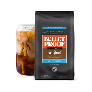Bulletproof Original Medium Roast Ground Cold Brew Coffee, 12 Ounces, Clean and Tested for Toxins, Smooth Artisan Coffee Ground 