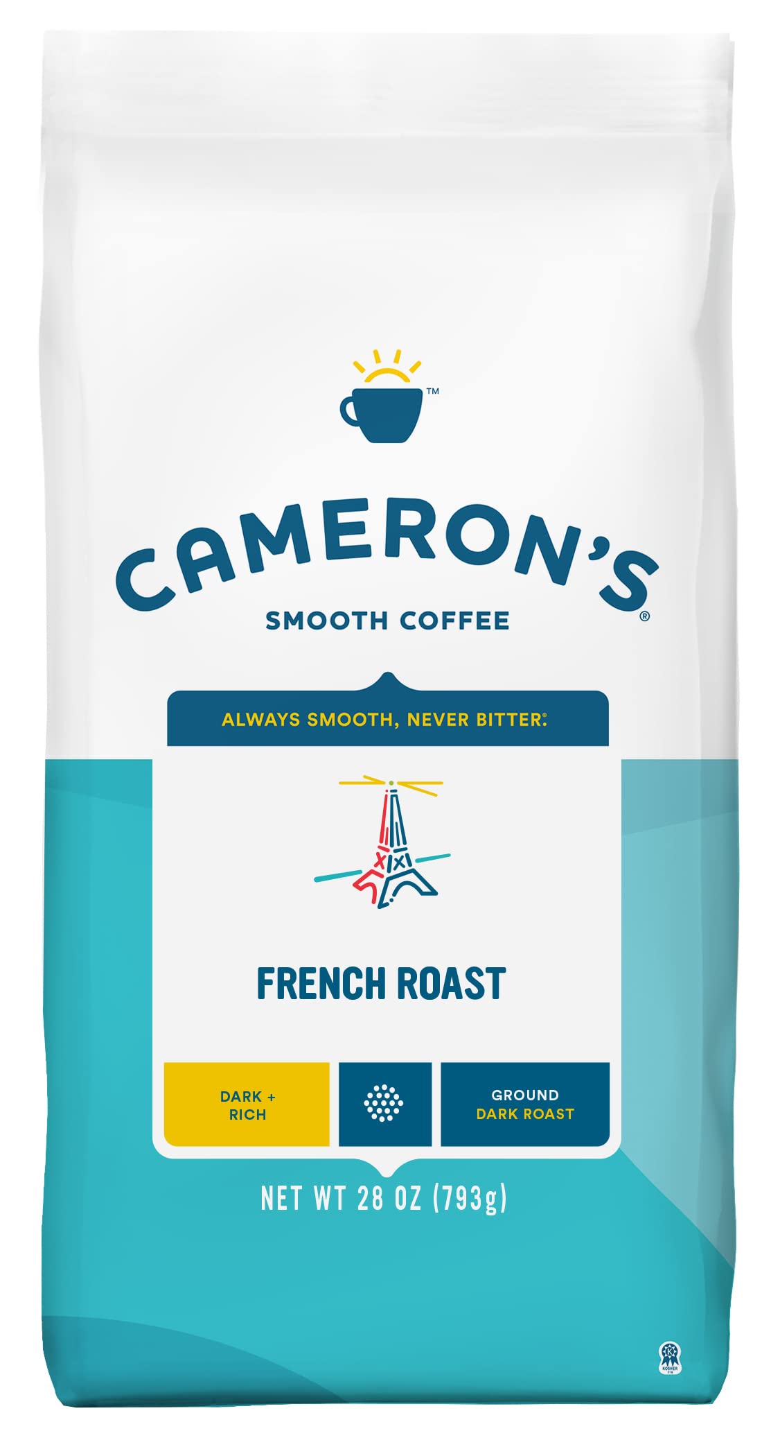 Camerons Coffee Roasted Ground Coffee, French Roast, 28 Ounce, Brown, Pack of 1