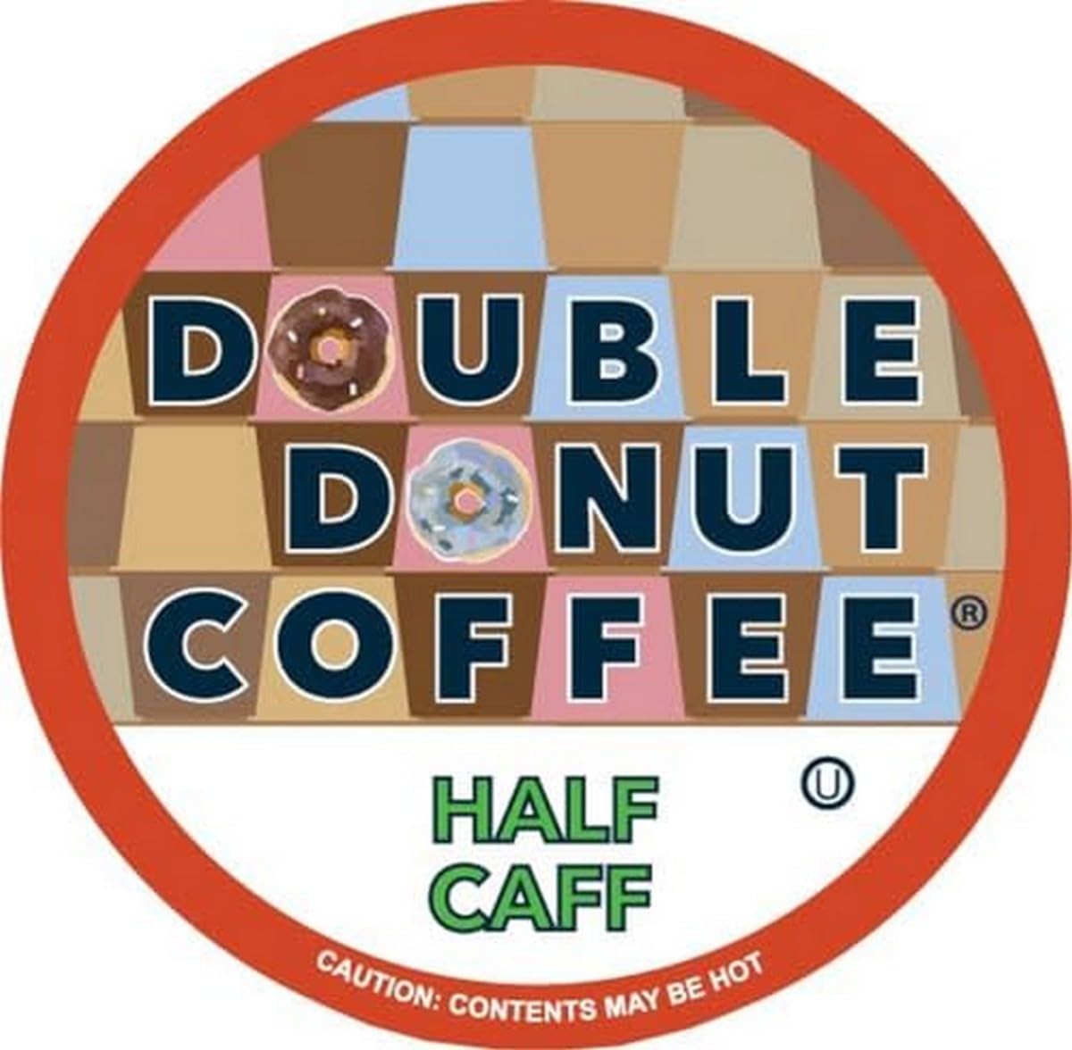 Double Donut Coffee Half Caff Coffee Pods, Medium Roast, 24 Count (Pack of 2) for Keurig K Cup Brewers