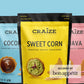 Craize Sweet Flavor Variety Pack | 2X Sweet Corn, 2X Coconut, 2X Guava Crisps | Gluten Free, Vegan, Kosher, Toasted Corn  Ers | 6 Pack, 4 Oz Each
