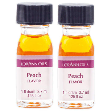 Lorann Peach Ss Flavor, 1 Dram Bottle (.0125 Fl Oz - 3.7Ml - 1 Teaspoon) - 2 Pack