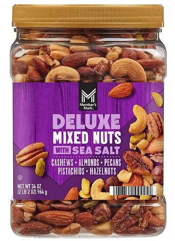 Member Mark Nuts | 2 Pound Container (2 Pounds, Mixed Nuts With Sea Salt)