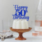 Kaoenla Glitter 50th Birthday Cake Topper, Blue, Paper, Model DDY-695-13-706-75, Cheers to 50 Years Party Decor