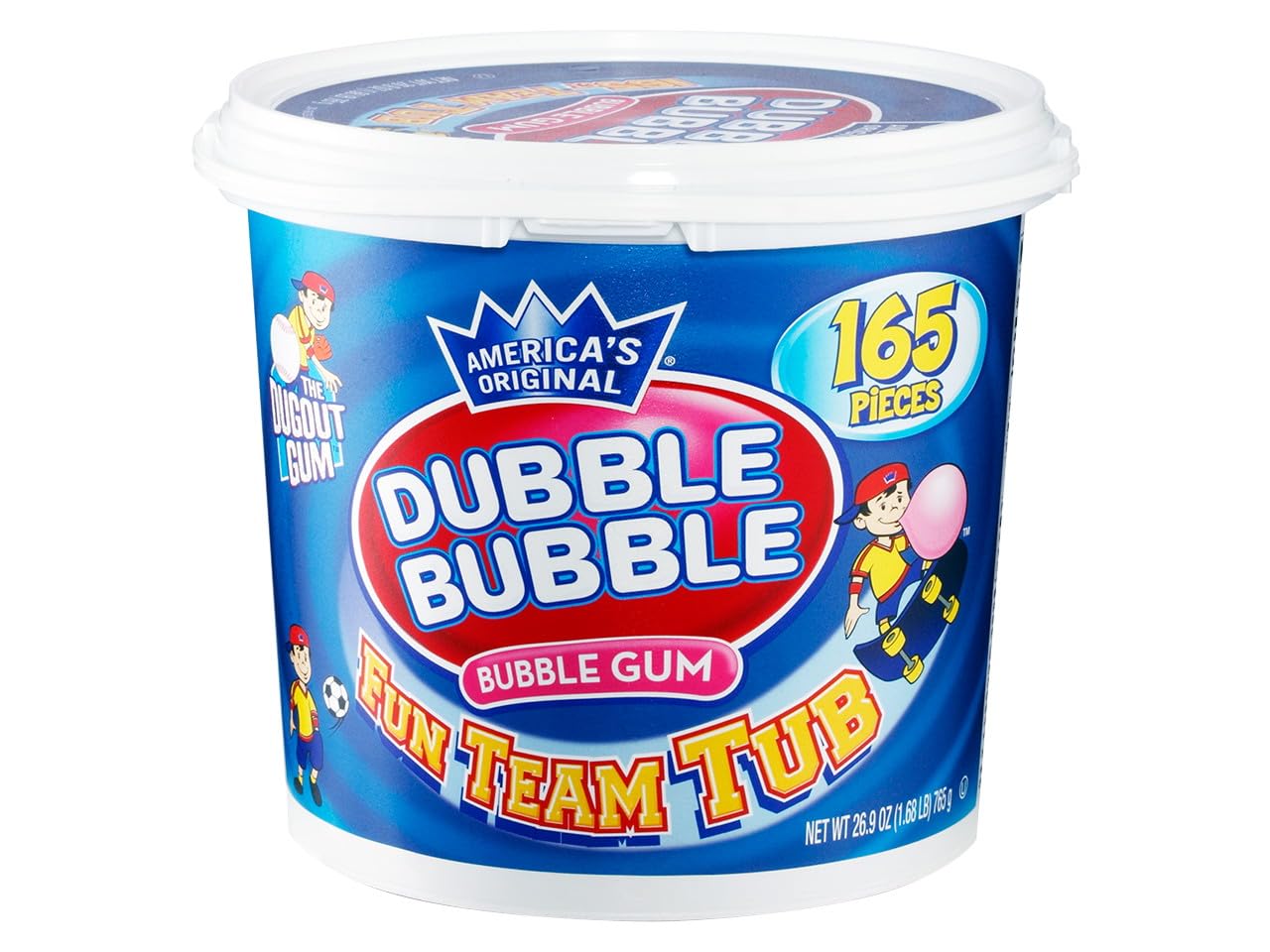Dubble Bubble 165 Count Tub Bubble Gum