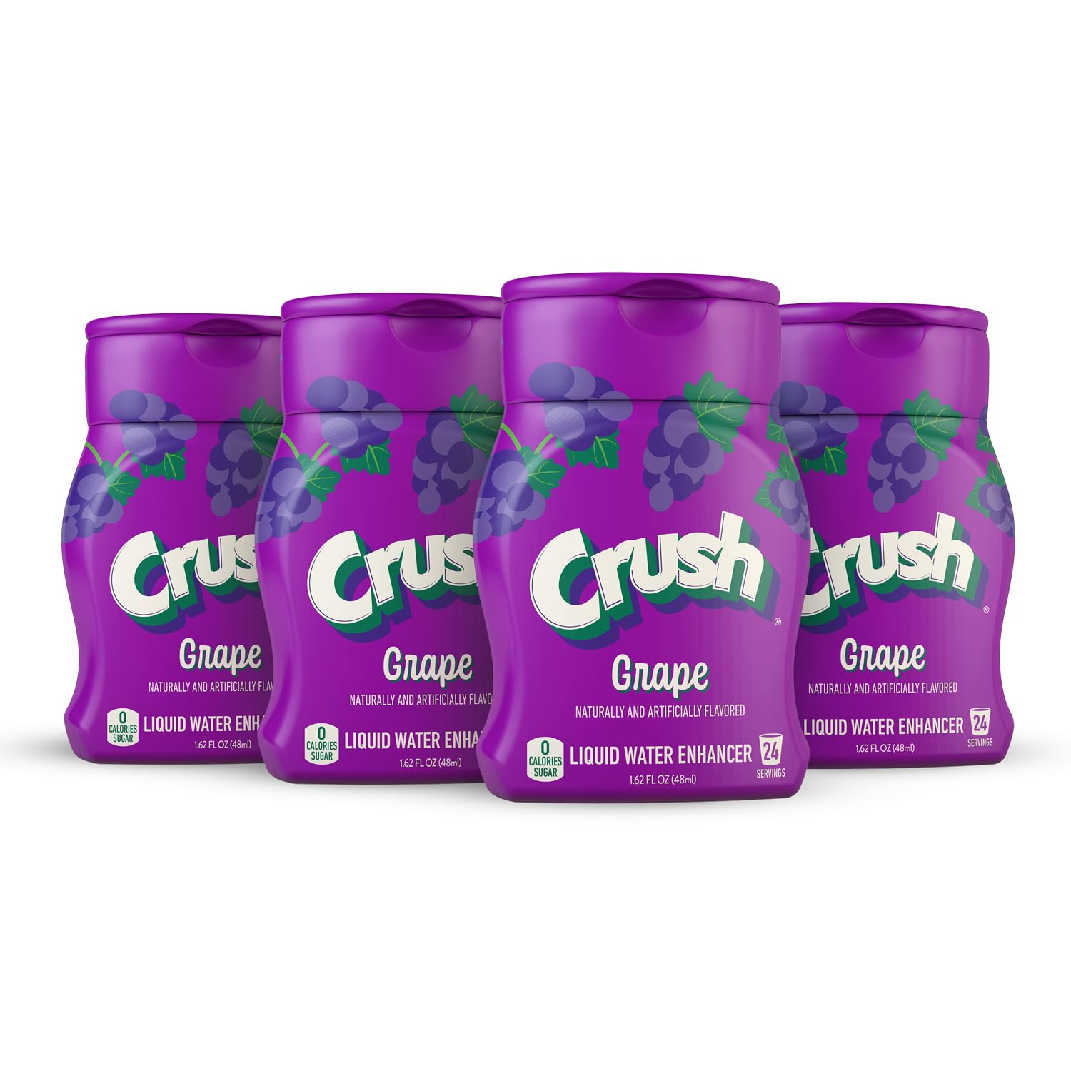 Crush Liquid Water Enhancer, Grape Flavor, Sugar Free, 1.62 Fl Oz (Pack of 4)