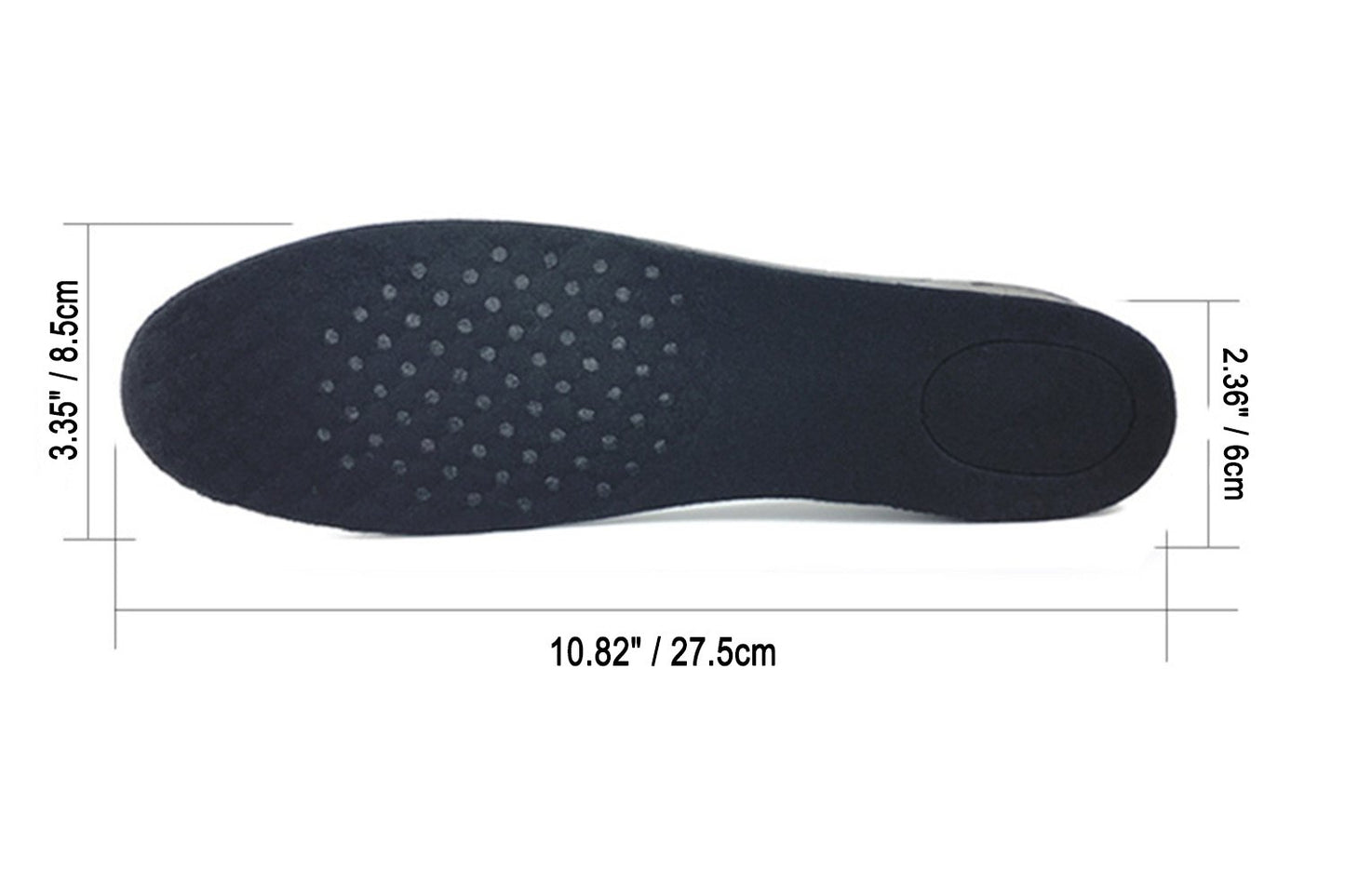 Lansian 3-Layer Height Increase Shoe Insoles for Men & Women - Black Air Cushion Lift Kit (2.75 / 7cm) - Comfortable Heel Inserts