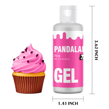 Pink Gel Food Coloring - Pandalab 2 Ounce High Concentrated Food Dye For Baking, Cake, Cookie, Fondant, Icing, Easter Egg, Macar