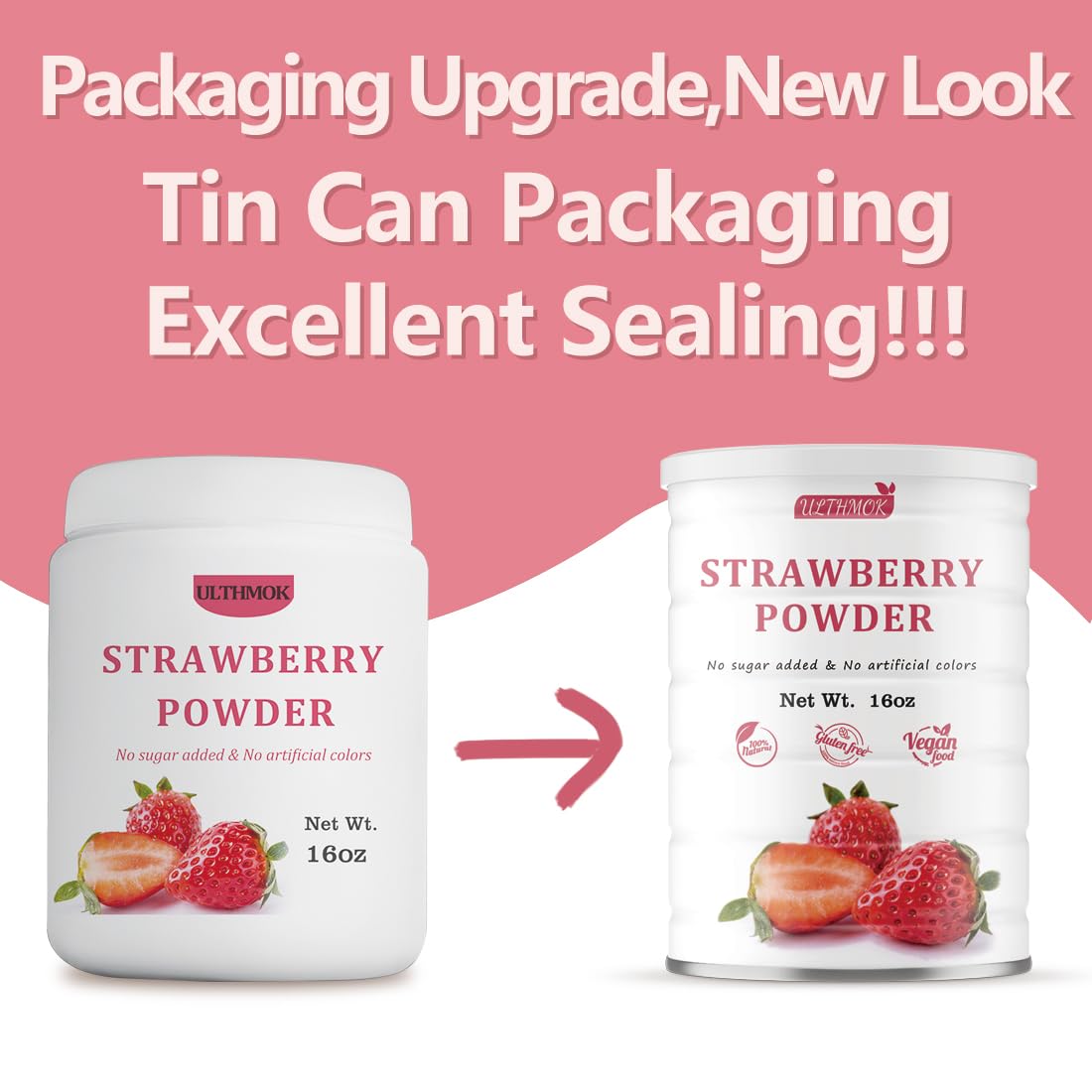 Premium Freeze Dried Strawberry Powder 1LB /453g, 1 Ingredient,No Sugar Added,100% Natural Strawberry Powder for Baking,No Addit