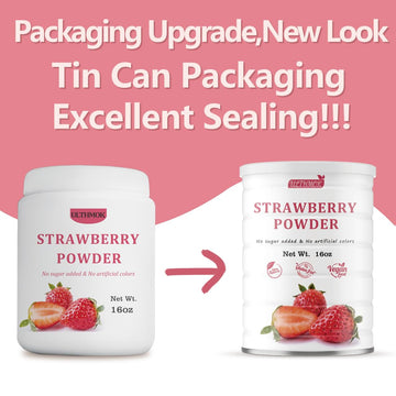 Premium Freeze Dried Strawberry Powder 1LB /453g, 1 Ingredient,No Sugar Added,100% Natural Strawberry Powder for Baking,No Addit