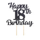 Lveud 18Th Birthday Cake Topper For Happy Birthday, 18 Black Flash 18Th Cake Topper,Happy Birthday Cake Topper Cake Ornament (18Th)