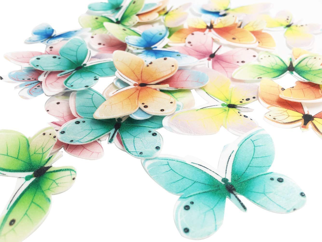 Set Of 30 Edible Butterfly Cupcake Toppers Wedding Cake Birthday Party Food Decoration Mixed Size & Colou