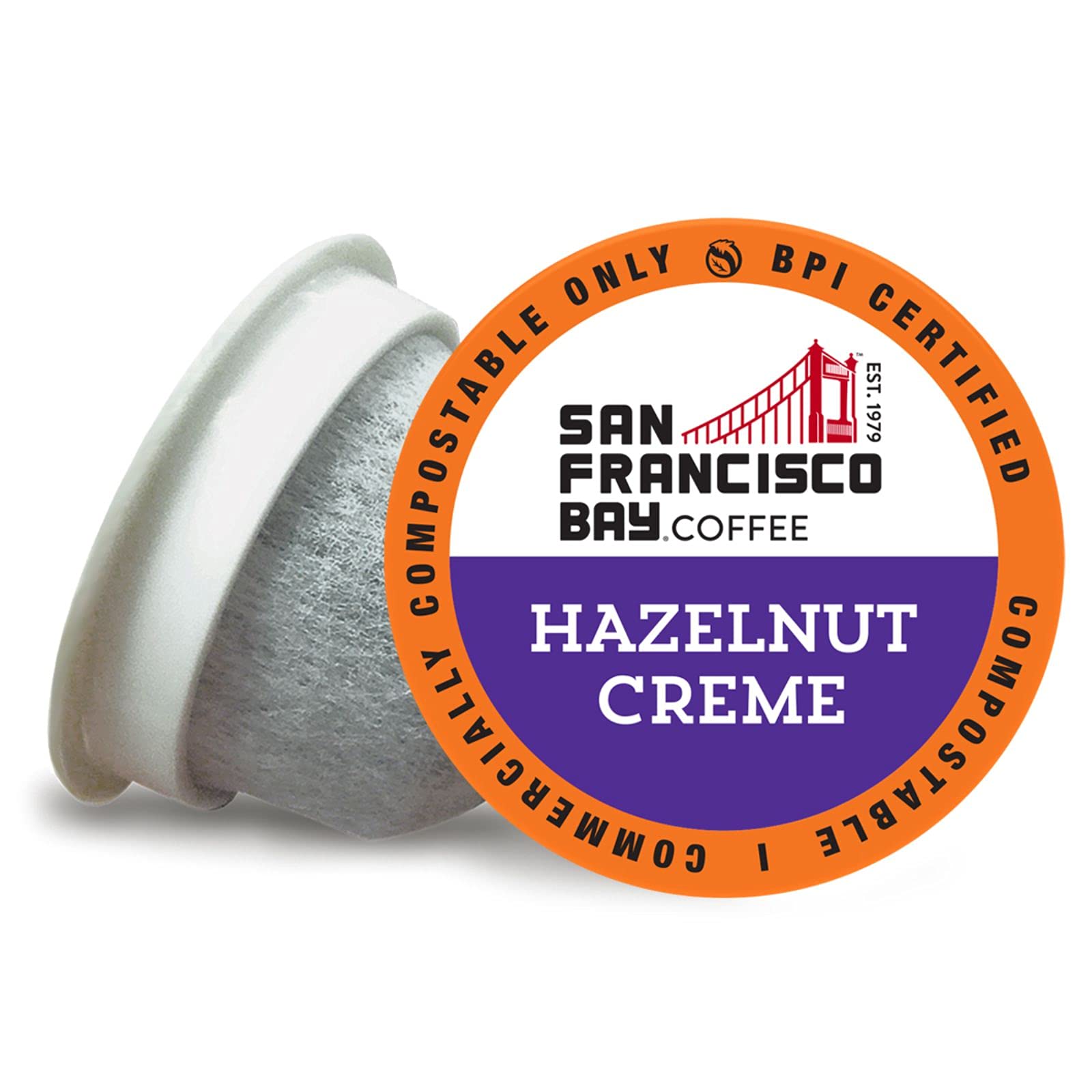 SAN FRANCISCO BAY Compostable Coffee Pods Hazelnut Crème 36 Ct K Cup Compatible Medium Roast Coffee