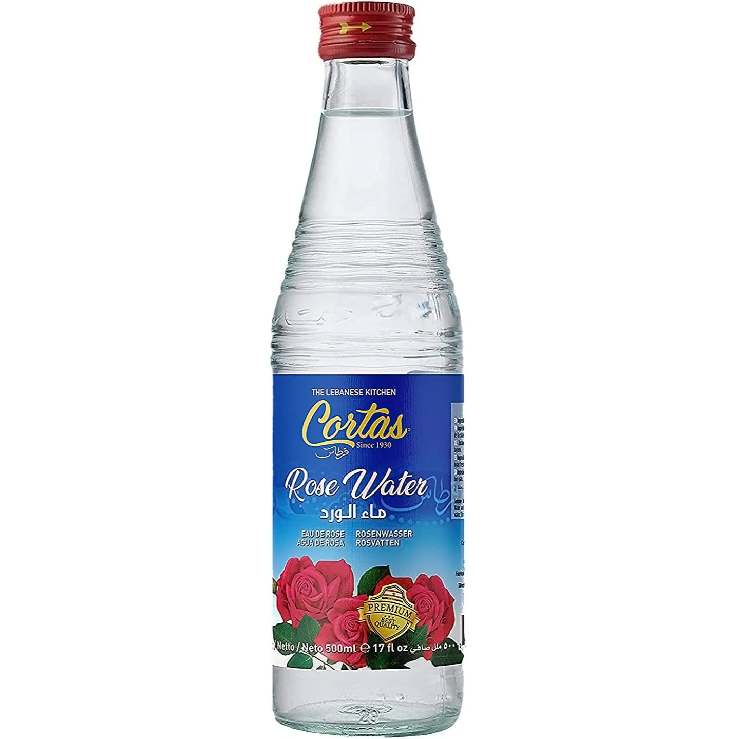 Cortas Rose Flower Water - 17 Fl Oz (500ml) - Large Size