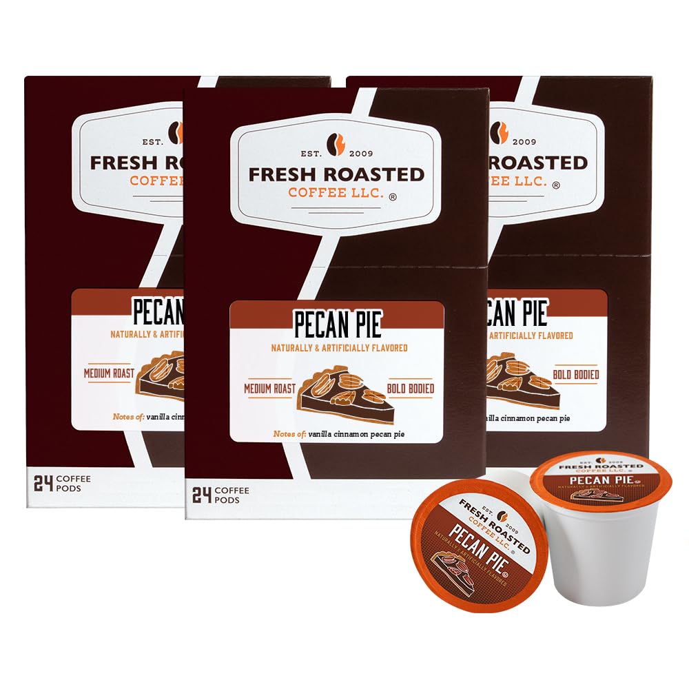 Fresh Roasted Coffee, Pecan Pie, Flavored Coffee Pods, 72 Count