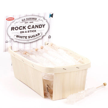 Extra Large Rock Candy Sticks: 18 White Rock Candy Sticks - Original - Individually Wrapped For Party Favors, Candy Buffet, Show