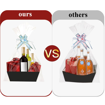 Xniseng Gift Basket Empty (5 Pack) for Holidays, Birthdays, Weddings - Black, 1 Count