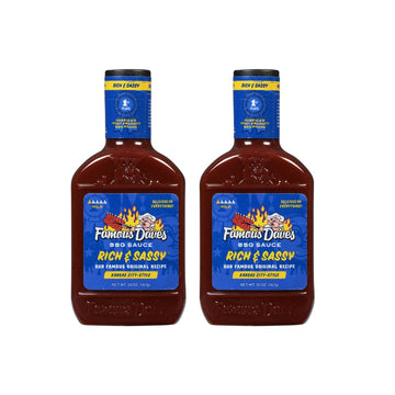 Famous Daves Rich & Sassy BBQ Sauce, 2 Pack, 40 oz Total, Sweet & Tangy Flavor