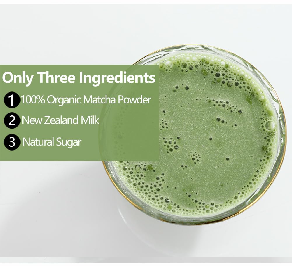 Premium Matcha Latte Powder 1Lb/454G, From Spring Tea Leaves, High Antioxidant, Mellow & Smooth Taste For Matcha Latte & Baking.