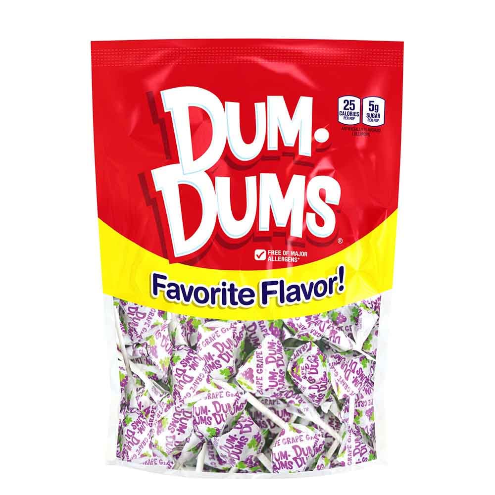 Dum Dums Lollipops Grape Flavor 1-50 Ct Bag