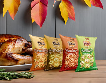 Unique Snacks Puffzels Variety Pack, Aged Cheddar And Honey Mustard, 2 Bags Of Each, Gluten-Free Snacks, 4.8 Ounce Snack Bags, Pack Of 4