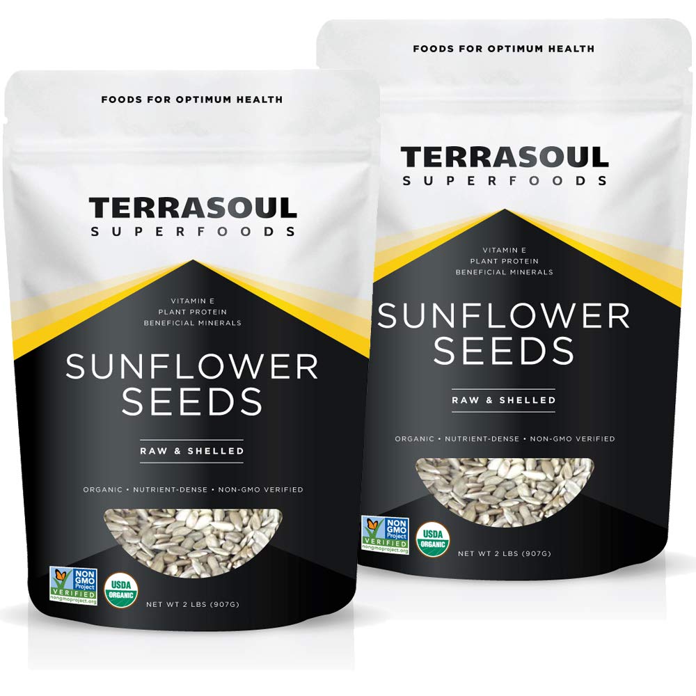 Terrasoul Superfoods Organic Sunflower Seeds, 4 Lbs (2 Pack) - Hulled | Fresh | Vitamin E