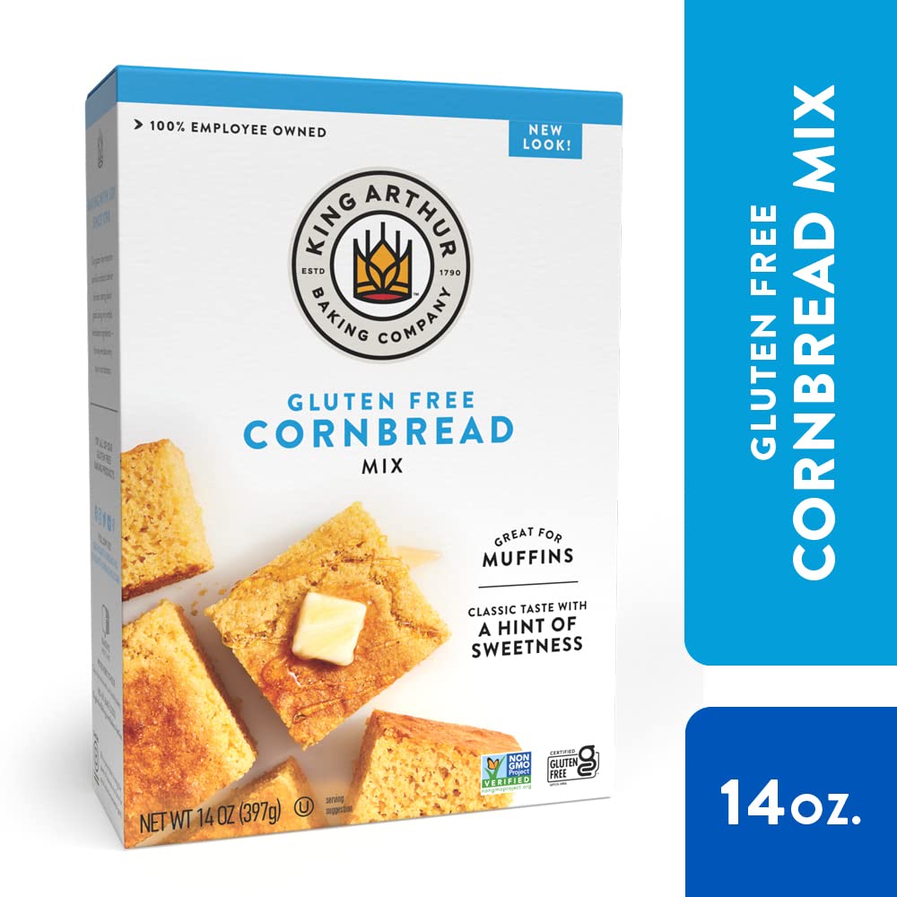 King Arthur Gluten Free Cornbread And Muffin Mix, 14 Ounces (Pack Of 6)