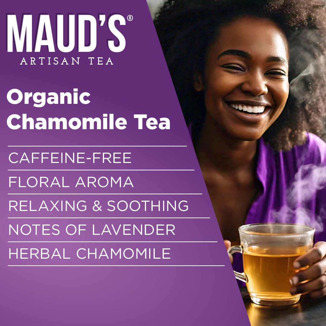 MAUDS Organic Chamomile Lavender Tea Pods - 24 Count - Caffeine Free, KCup Compatible, Recyclable