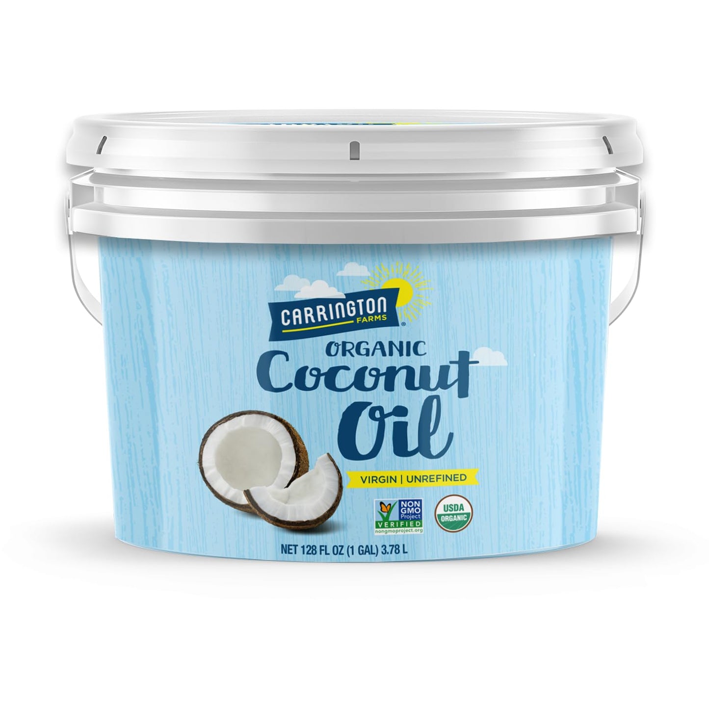 Carrington Farms Organic Virgin Coconut Oil (Unrefined) - 1 Gallon (128 fl. oz.)