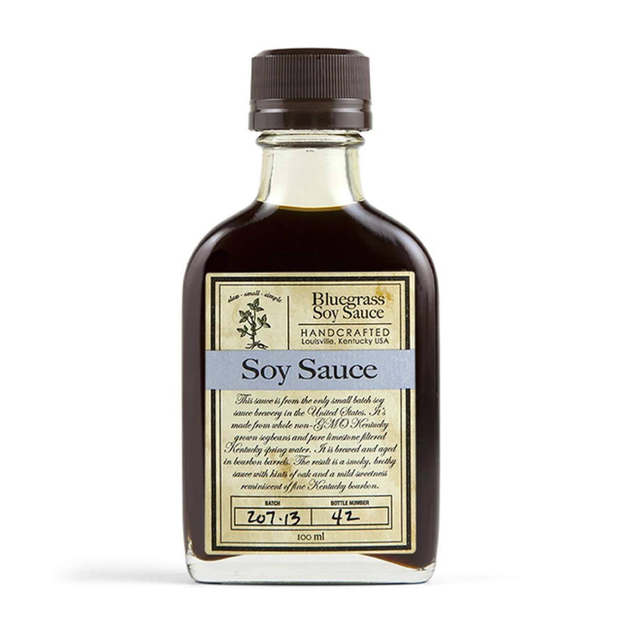 Bourbon Barrel Foods Bluegrass Soy Sauce - 100 ml - 3.38 Fl Oz - Flavorful Soy Sauce for Cooking and Dipping