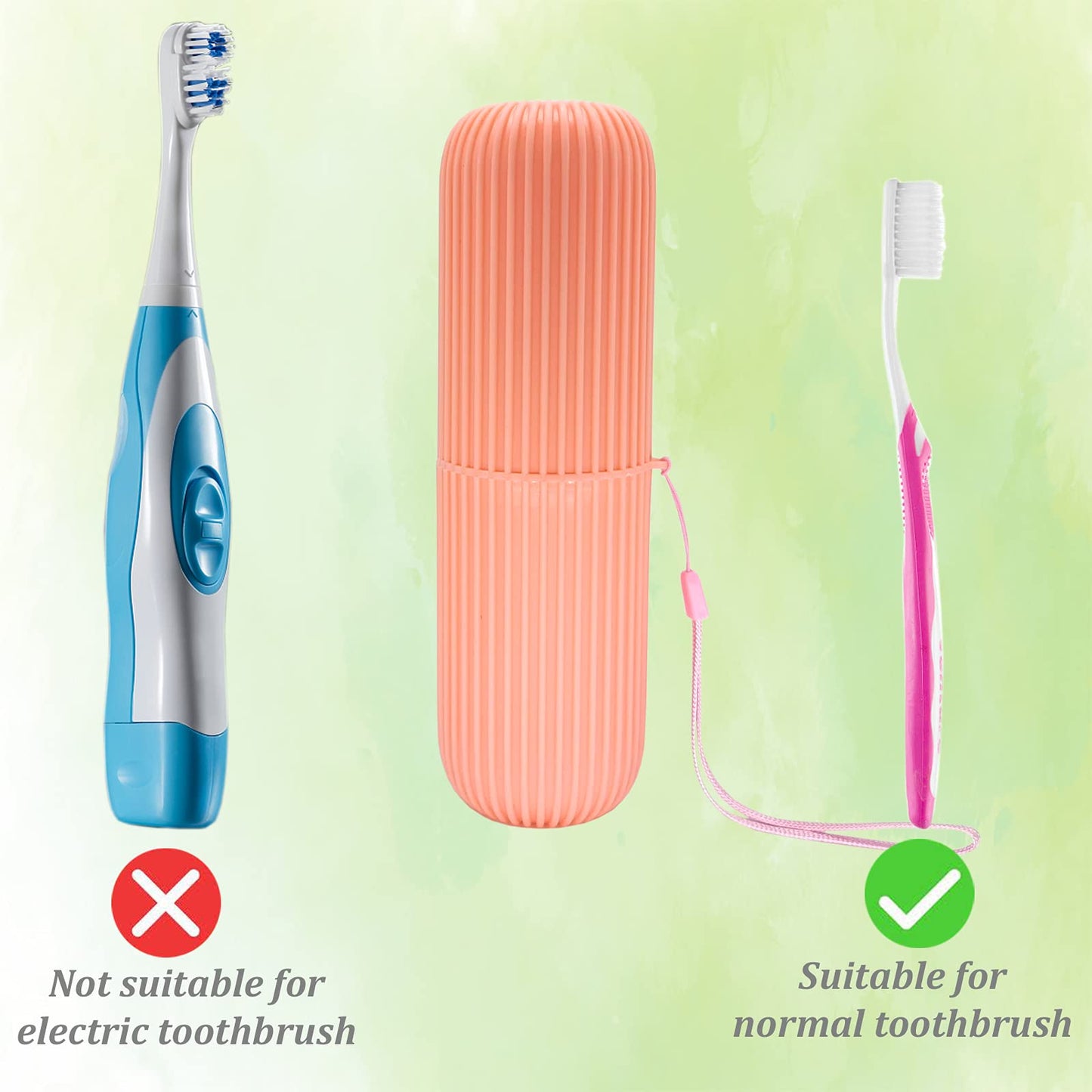 Sunenlyst 2Pcs Travel Toothbrush Holder, Portable Toothbrush Case For Traveling, Camping, Business Trip And School, Multifuction