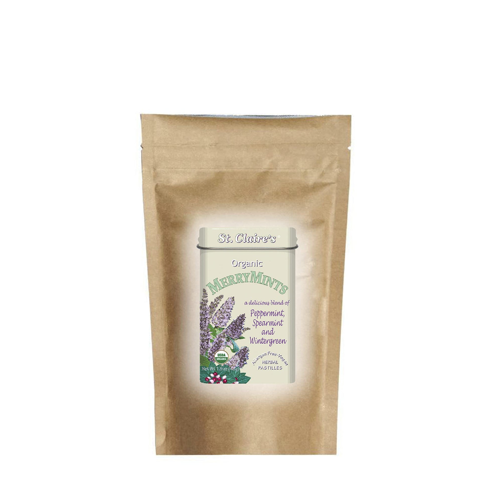 St. Claire'S Organic Breath Mints, (Merrymints, 8 Ounce Refill Bag, Over 240 Pieces) | Gluten-Free, Vegan, Gmo-Free, Plant-Based