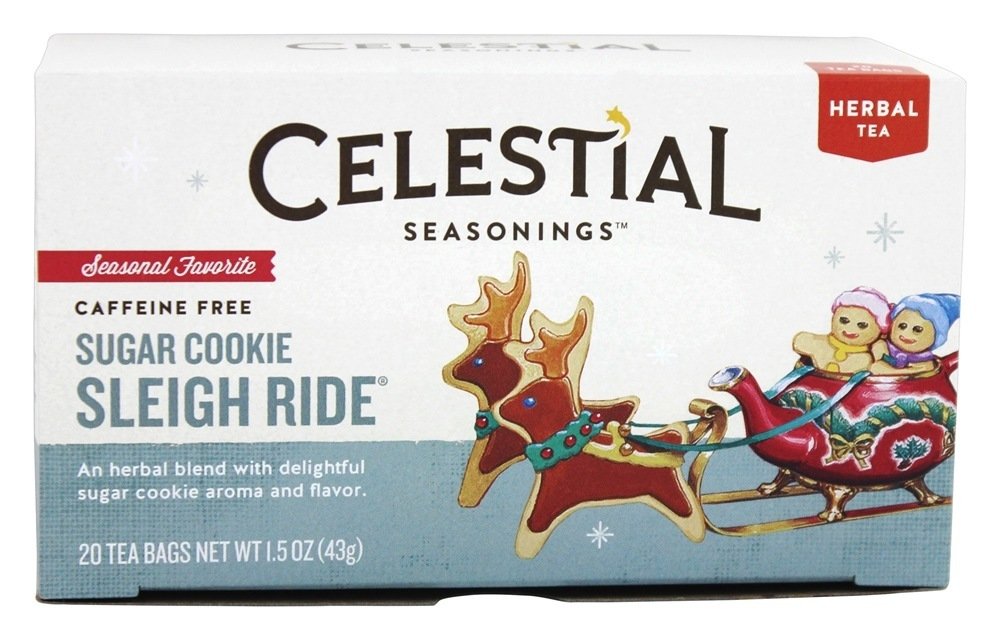Celestial Seasonings Sugar Cookie Sleigh Ride Tea Bags - 20 Count (Pack Of 2)