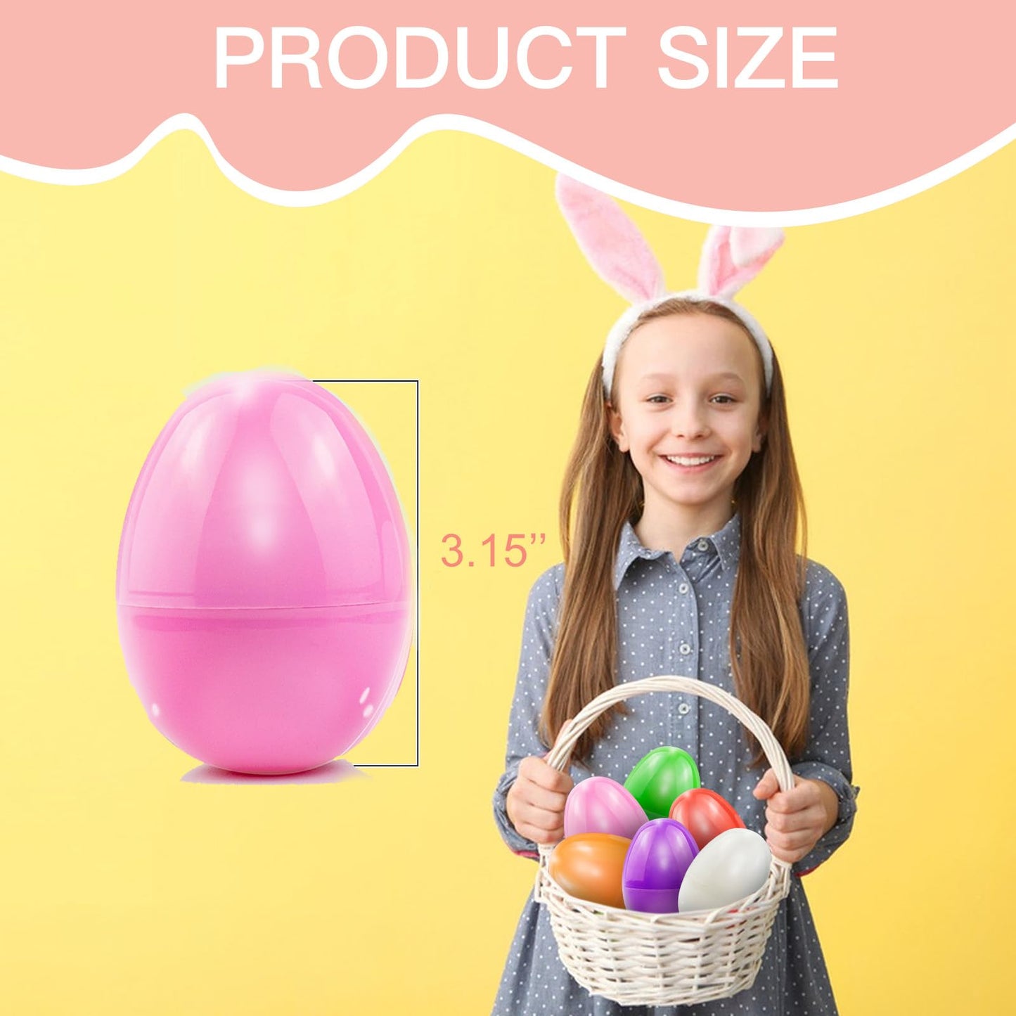 Veagins 36Pcs 3.15    Unfilled Easter Eggs, Bulk Colorful Bright Empty Plastic Eggs For Easter Hunt, Surprise Egg, Filling Treat