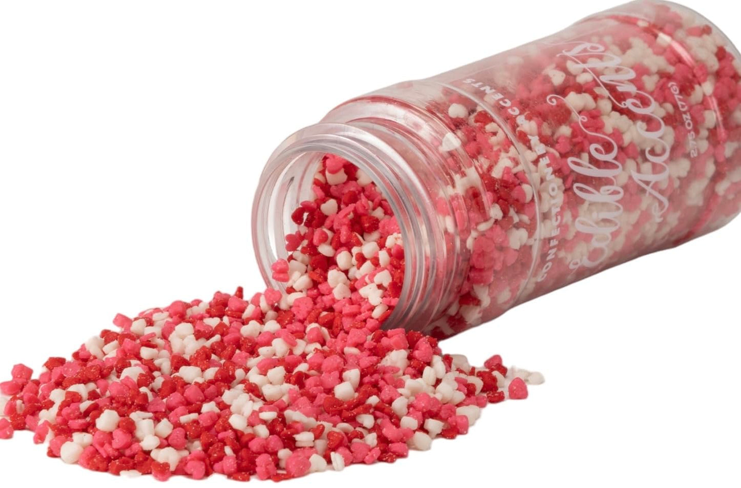 Edible Accents Mini Hearts - Confectionery Accents, Gluten Free, Egg Free, Nuts Free, Kosher, Fancy Sprinkles Medley Mix, For Ba
