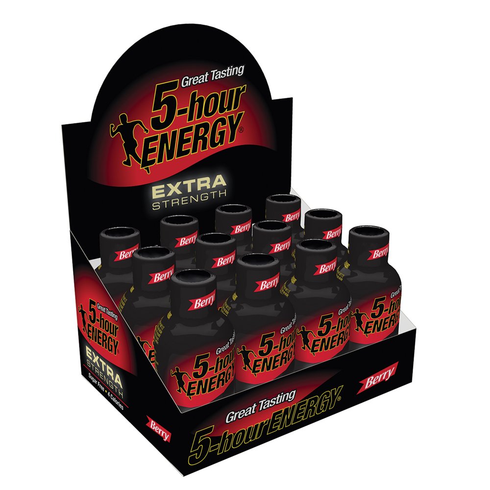 5-hour ENERGY Extra Strength Berry Shot - 12 Pack of 2 Ounce Bottles, Green