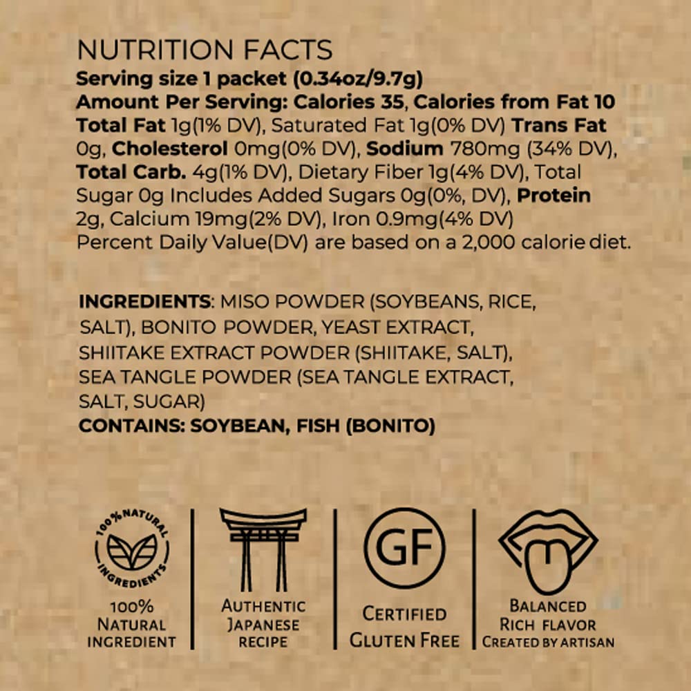 Kitchen Kurume Gluten Free White Miso Soup Powder (Pack of 15), Made in USA, Miso Soup Mix for Quick Meal, No MSG, 100% Natural,