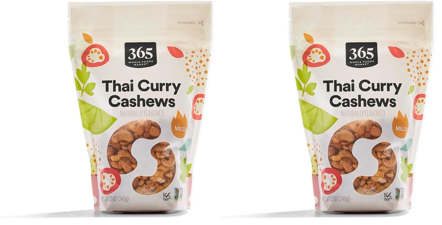 365 by Whole Foods Market, Cashews Thai Curry, 12 Ounce (Pack of 2)