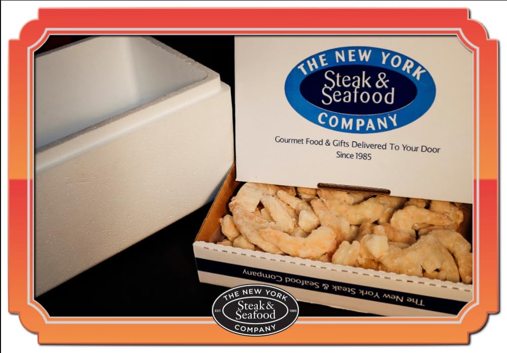 New York Steak & Seafood Wild-Aught Shrimp - Frozen Fresh Wild-Caught Shrimp - Wild Caught Uncooked Shrimp - 32 Oz. Colossal (A