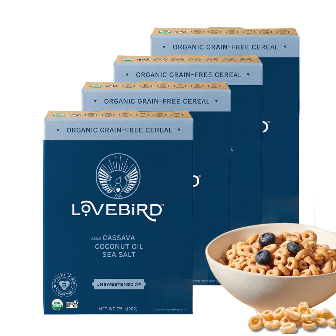 Lovebird Gluten Free Cereal - Organic Grain Free Cereals Paleo AIP Dairy Free Keto Friendly No Refined Sugar Healthy Snacks for 