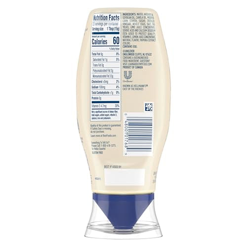 Best Foods Mayonnaise Dressing Avocado Oil Simple Pleasure With Good Fats, Rich In Vitamin E 11.5 Fl Oz
