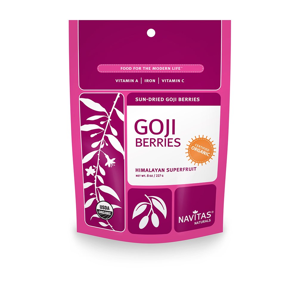 Navitas Naturals Organic Goji Berries, 8-Ounce Pouches, 8 Servings (Pack Of 2)
