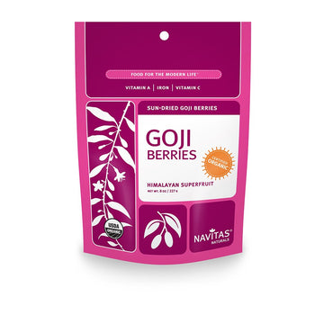 Navitas Naturals Organic Goji Berries, 8-Ounce Pouches, 8 Servings (Pack Of 2)