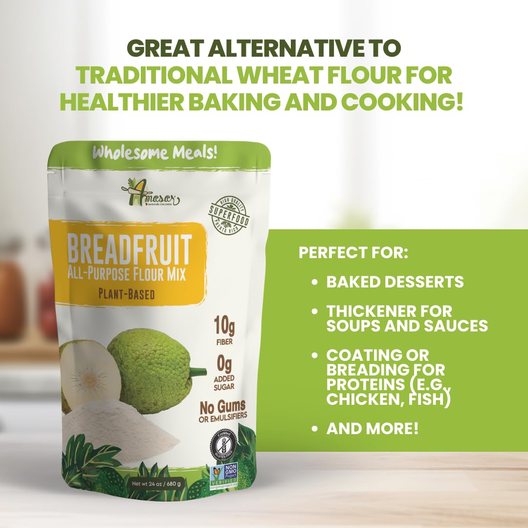 Amasar | All-Purpose Breadfruit Baking Mix | Gluten Free Made With Breadfruit & Cassava Flour | Plant Based All-Purpose Flour Fo