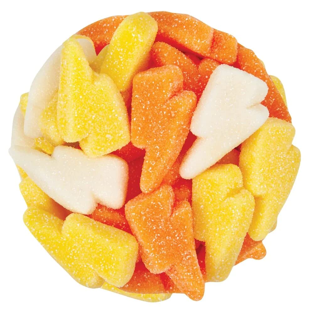 NY Spice Shop Sour Gummy Lightning Bolts - 8 Ounce Old Fashioned Sour Fruit Flavored Chewy Candy with Sanded Texture - Perfect B