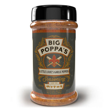 Big Poppa's Little Louies Garlic Salt with Black Pepper - Gluten-Free All Purpose Seasoning - Ideal as Beef, Chicken, and even V