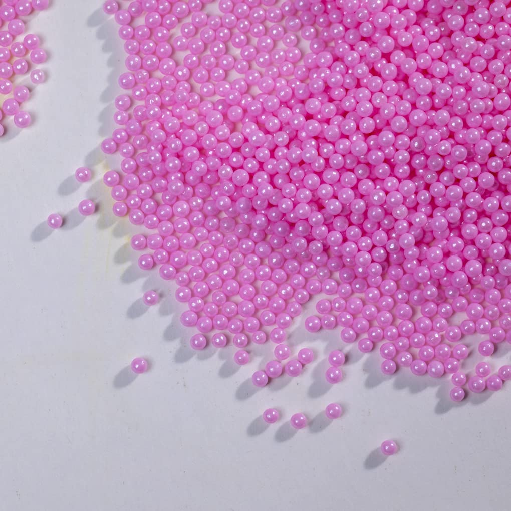 Pink Sprinkles 130g/4.6oz Edible Pearl sprinkles for Cake Decorations,Christmas Cake Dessert Sprinkles,Cookie sprinkles,Sugar Pe