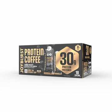 *NEW* Joyburst Protein Coffee Beverage Dark Roast (18 Tetras) - 0 Sugar  30g of Protein  Ready to Drink
